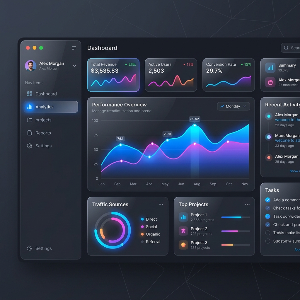 High-end dashboard UI design